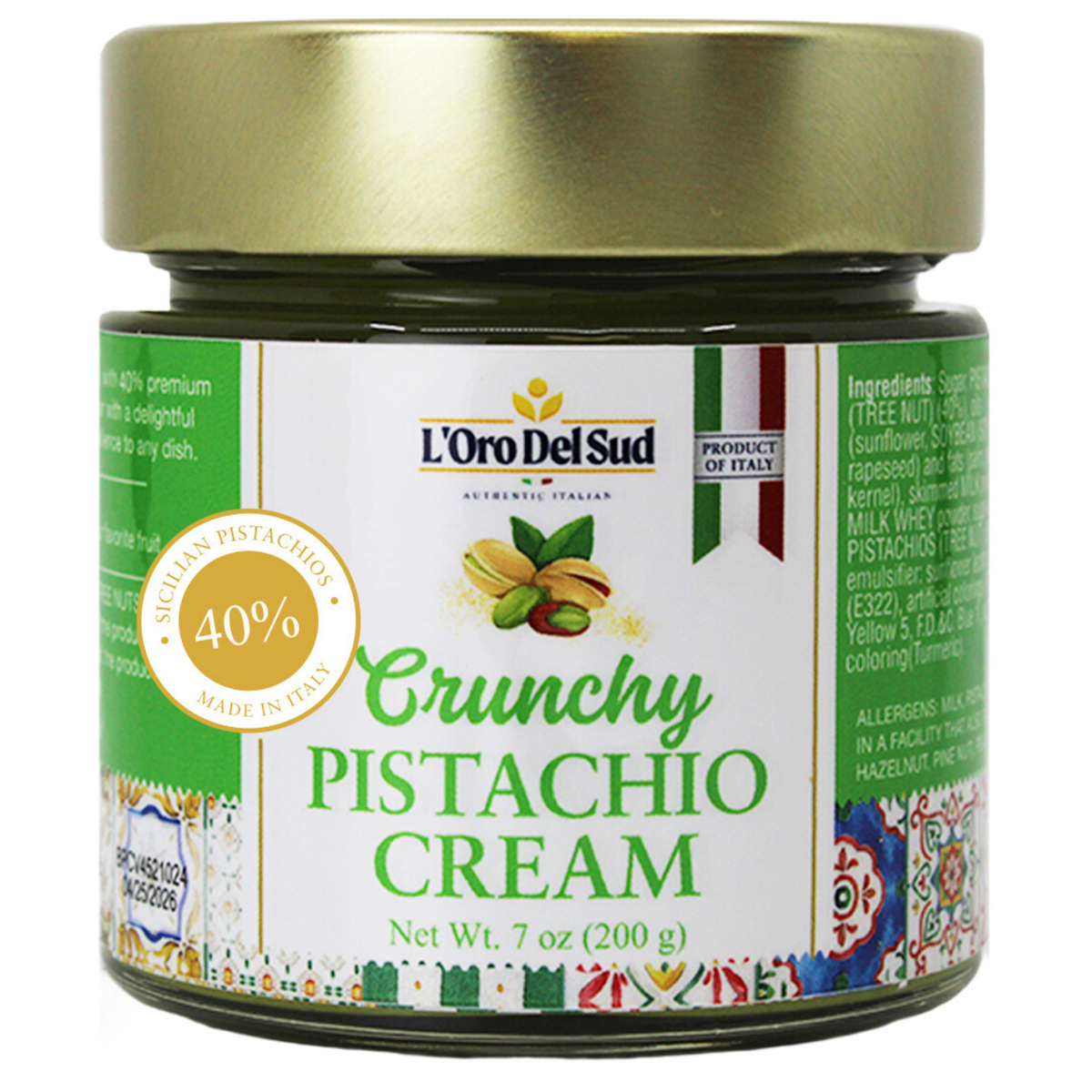 L'Oro Del Sud Crunchy Pistachio Cream – Premium 40% Sicilian
