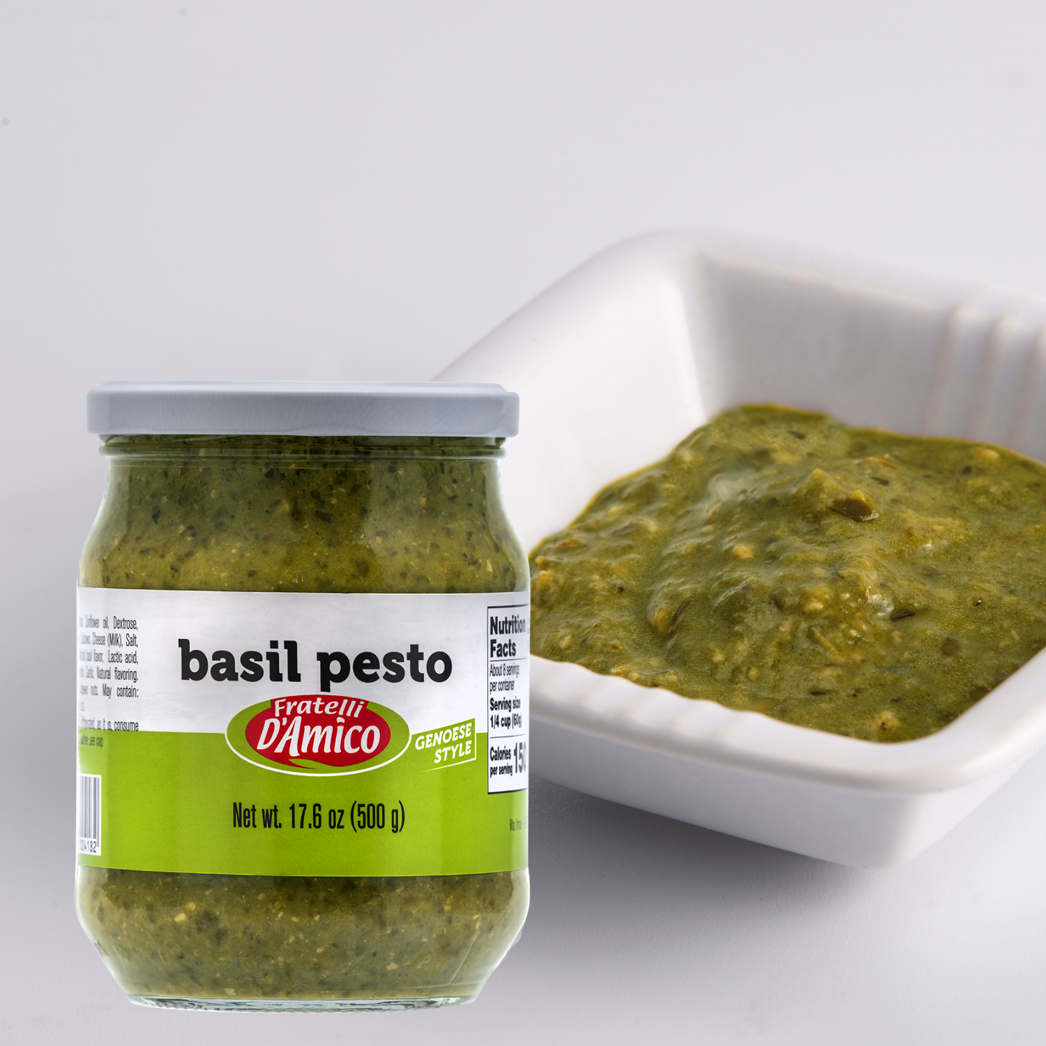 Basil Pesto, Pesto Genovese, Genoes Style, Pesto Pasta, Family Size, Non-GMO, Net wt. 17.6oz, by Fratelli D'Amico. Product of Italy. Pesto alla genovese - typical Italian pesto - simply use in pasta or as a bruschetta topping. - use it on your salmon dishes With Irresistible Flavors, Made in Italy: Made with tasty Ital…