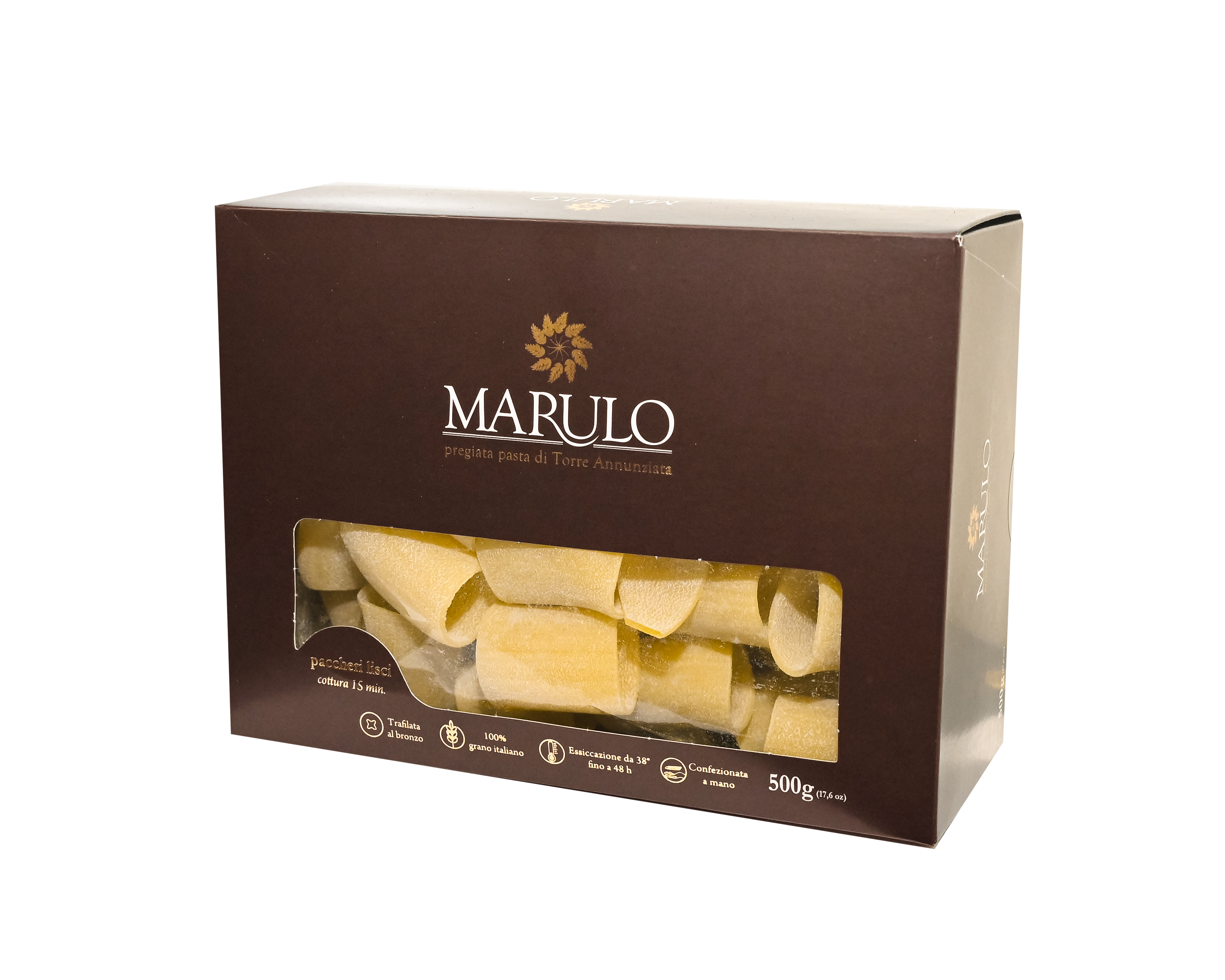 Marulo, Paccheri Pasta, Short Pasta Bronze Die Cut Artisan