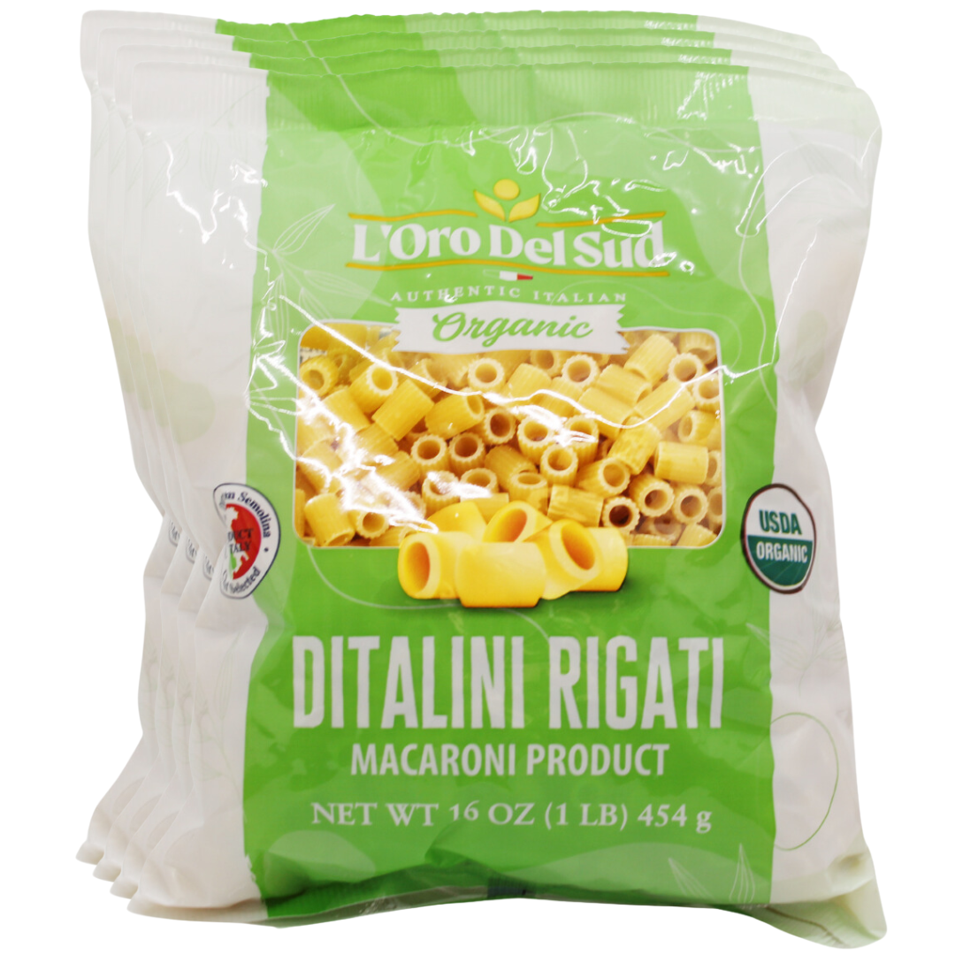Organic L'Oro Del Sud Ditalini Pasta 1 lb. Bag Manzo Food Sales