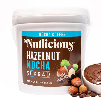 Nutlicious, Hazelnut Mocha Spread, Foodservice Bucket, 9 lb