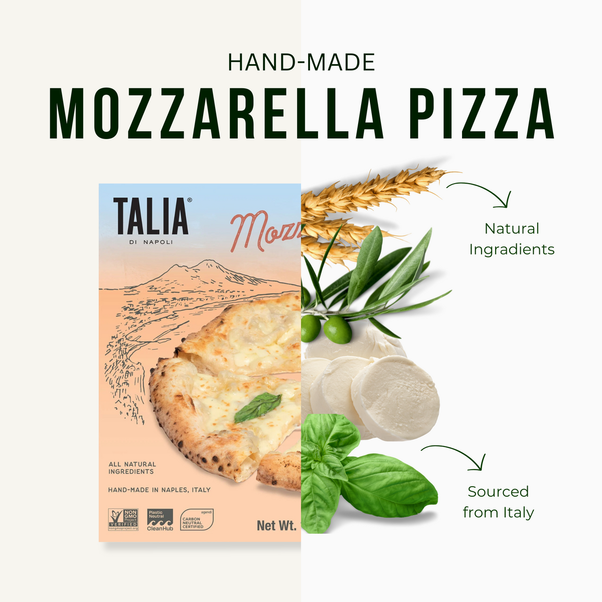 10 Pack, Talia di Napoli, Frozen Neapolitan Pizza, Mozzarella