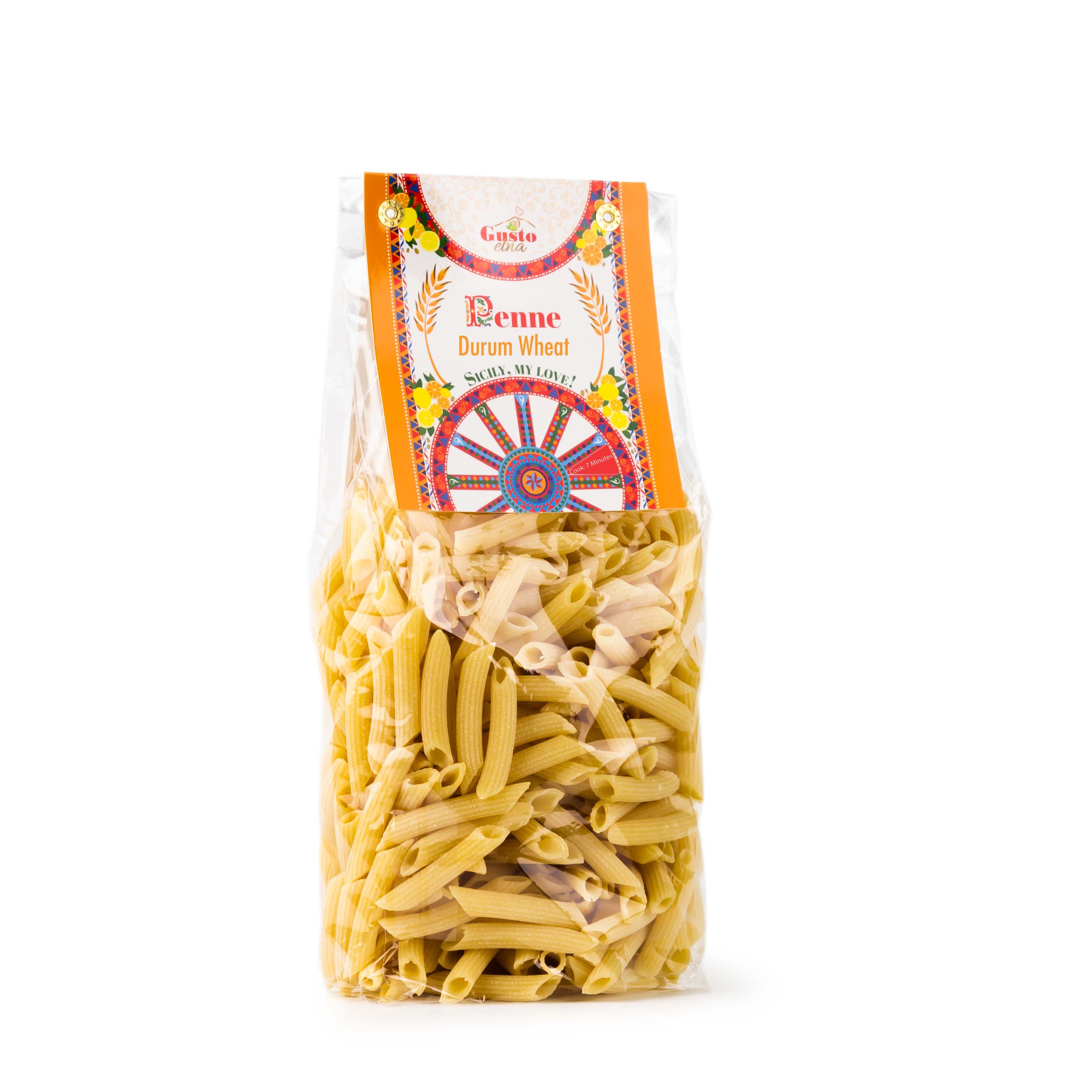 Gusto ETNA, Penne Pasta, 17.6 oz (500 g), Italian Durum Wheat Penne Pasta