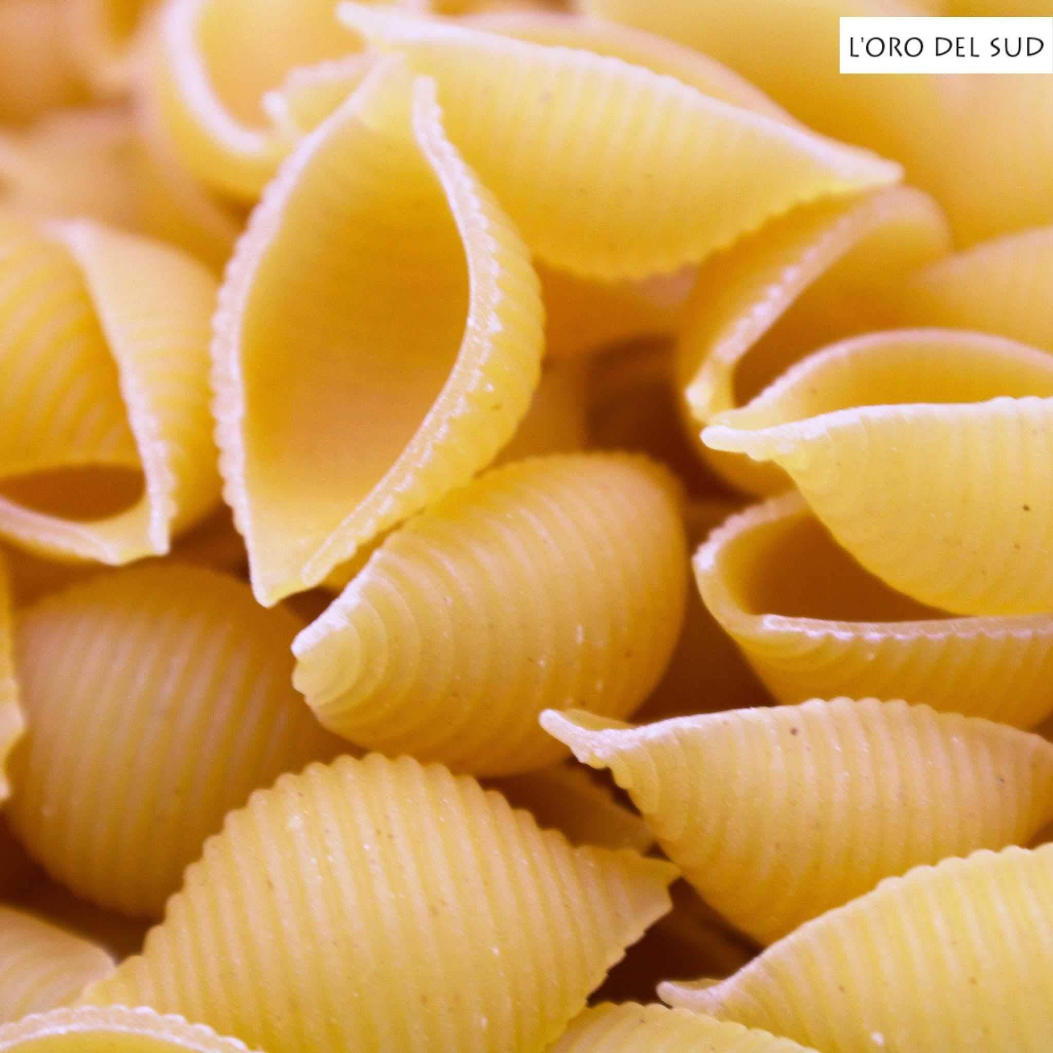 L'Oro Del Sud Medium Shells Pasta 1 lb. Bag - Wholesale Italian Food