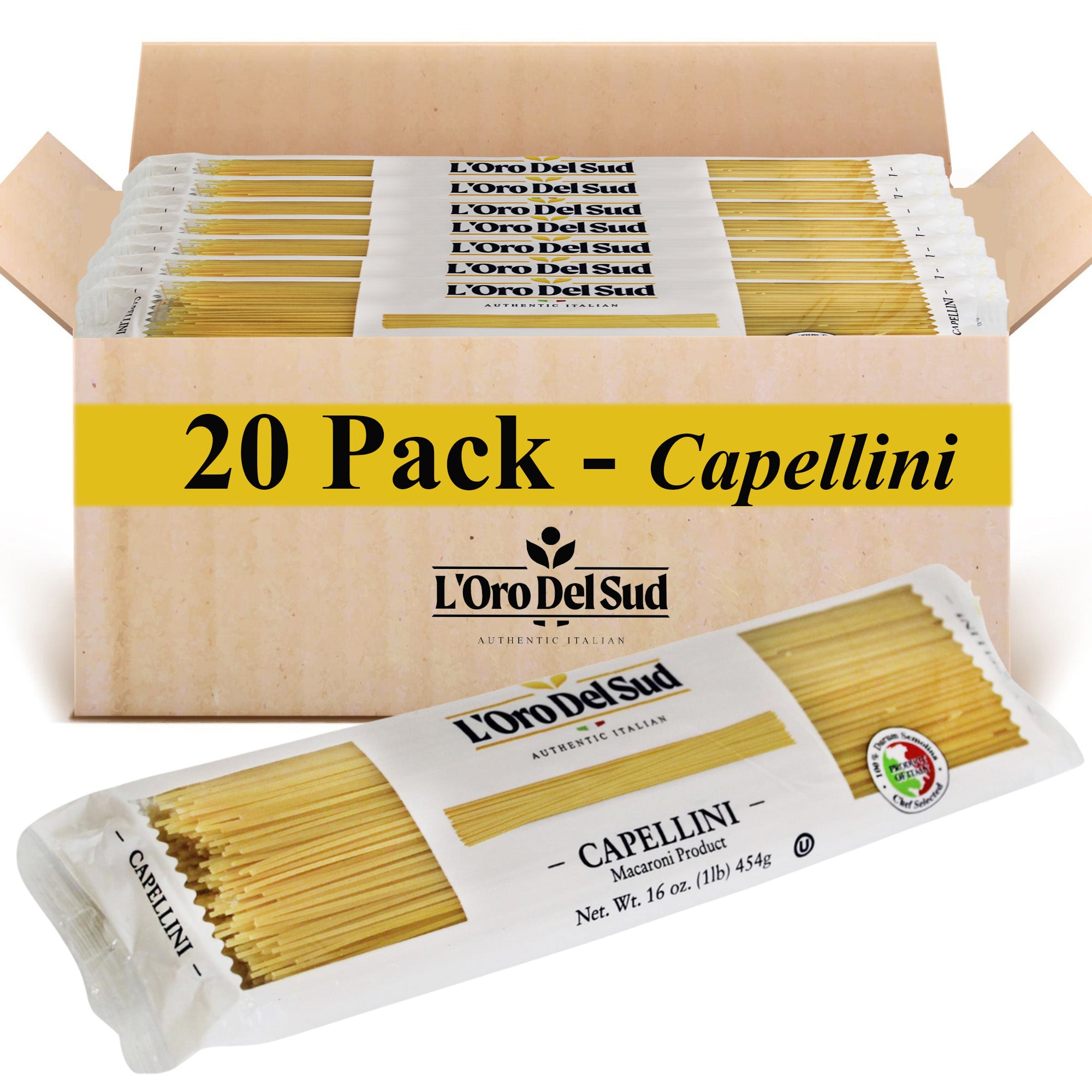 L'Oro Del Sud Capellini Pasta 1 lb. Bag