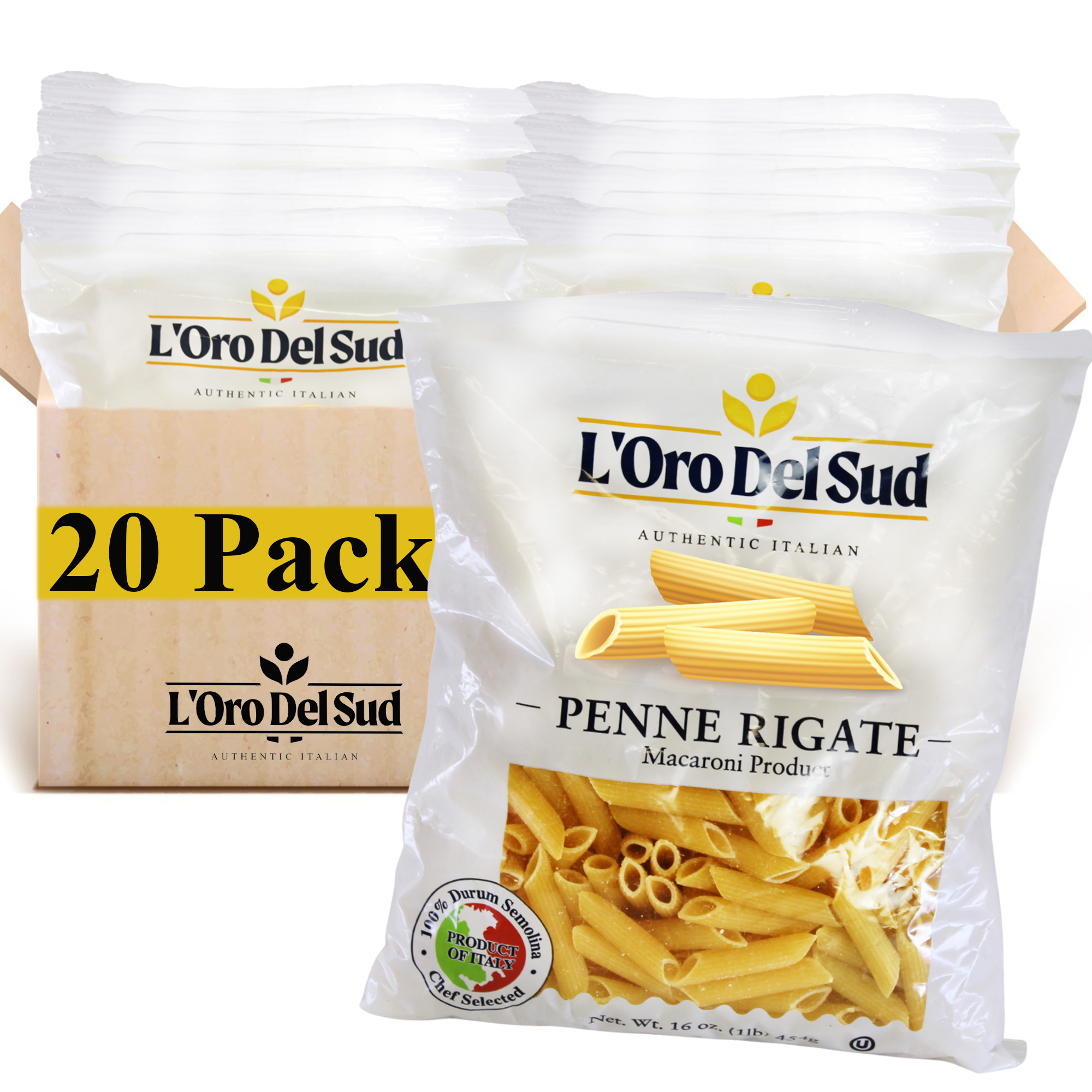 L'Oro Del Sud Penne Rigate Pasta 1 lb. Bags