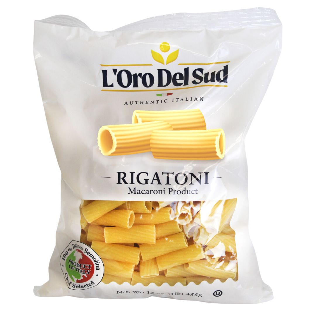 L'Oro Del Sud Rigatoni Pasta 1 lb. Bag