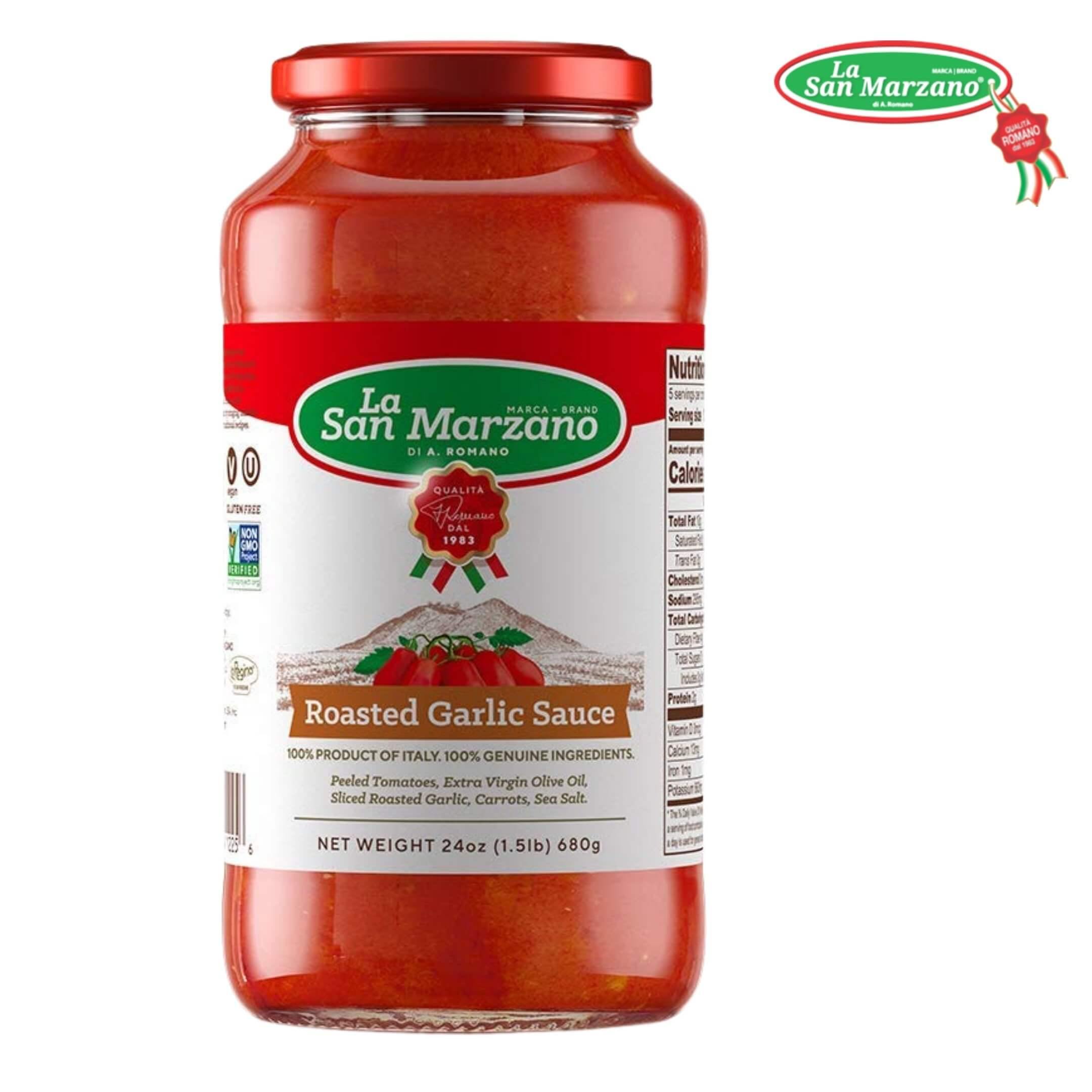 La San Marzano Roasted Garlic Pasta Sauce 24 oz. - Wholesale Italian Food