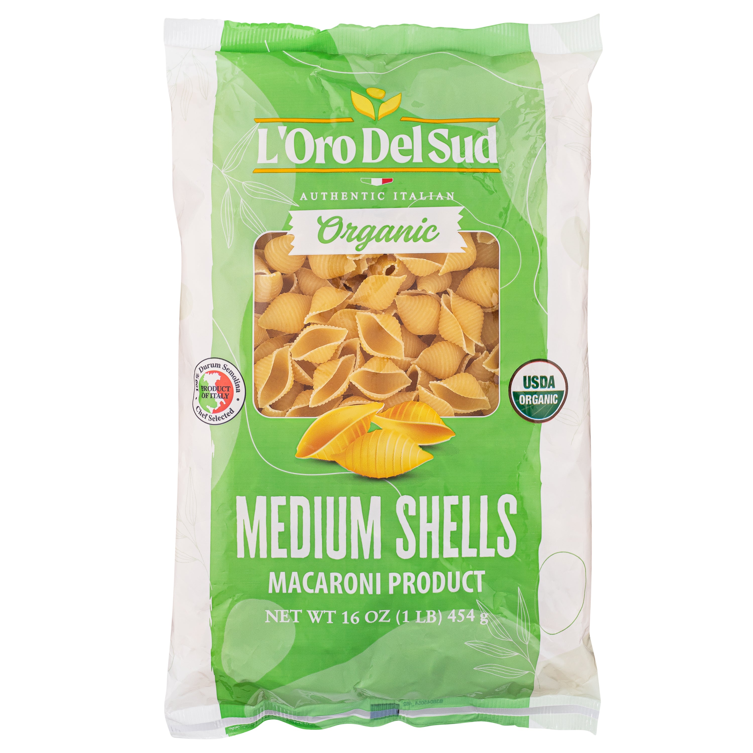 L'Oro Del Sud Medium Shells Pasta 1 lb. Bag