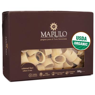 Marulo, Organic Calamarata Bronze Die-Cut Pasta 500g