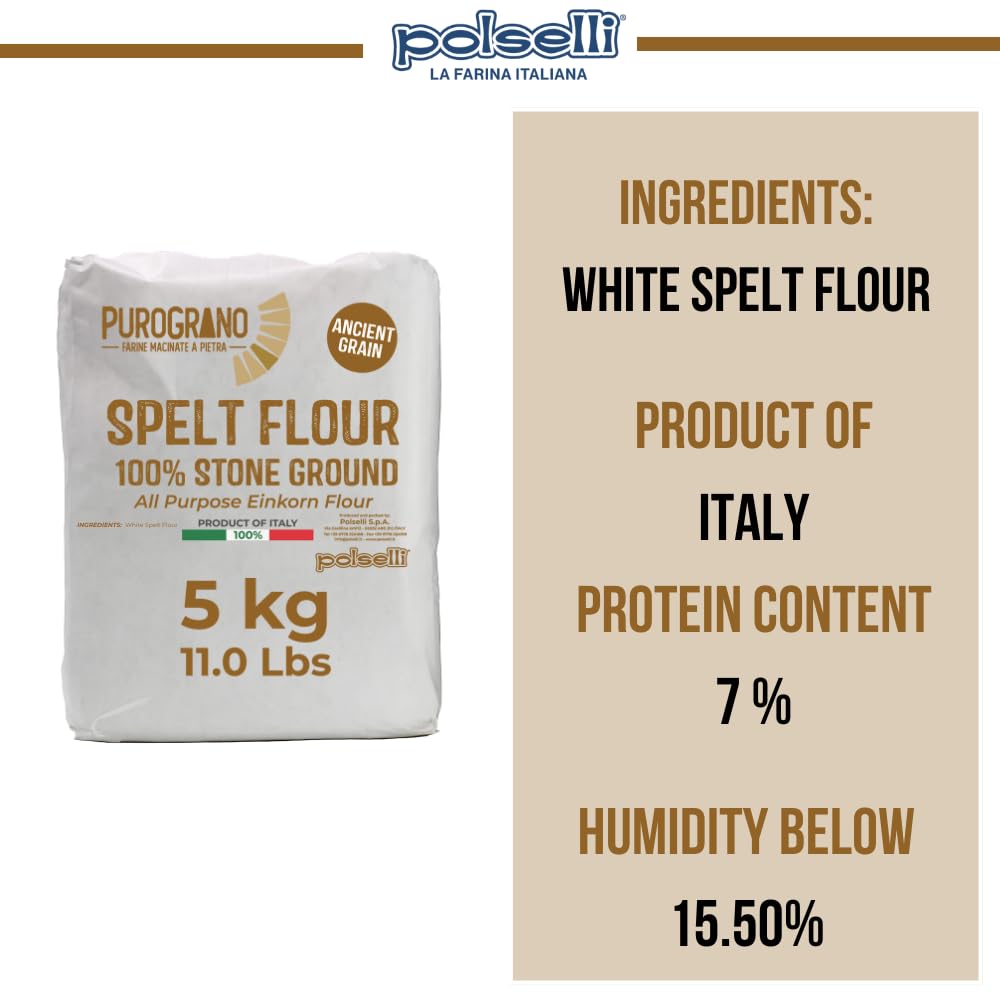 Polselli Spelt (Farro) Flour – 5kg (11 lb)