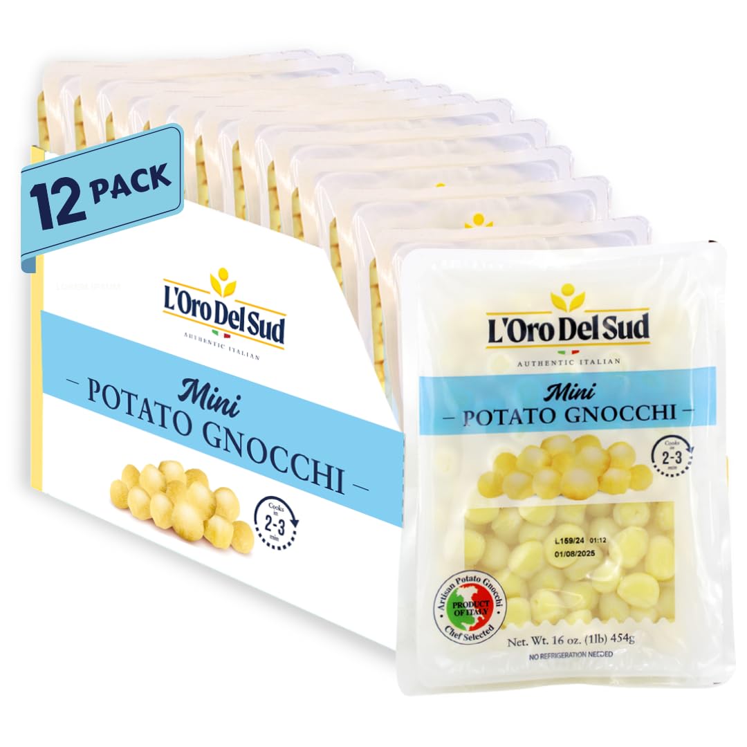 12 Pack of L'Oro Del Sud Mini Potato Gnocchi 12 Pack x 1 lb (12 Pack) – Imported from Italy by Manzo Food Sales