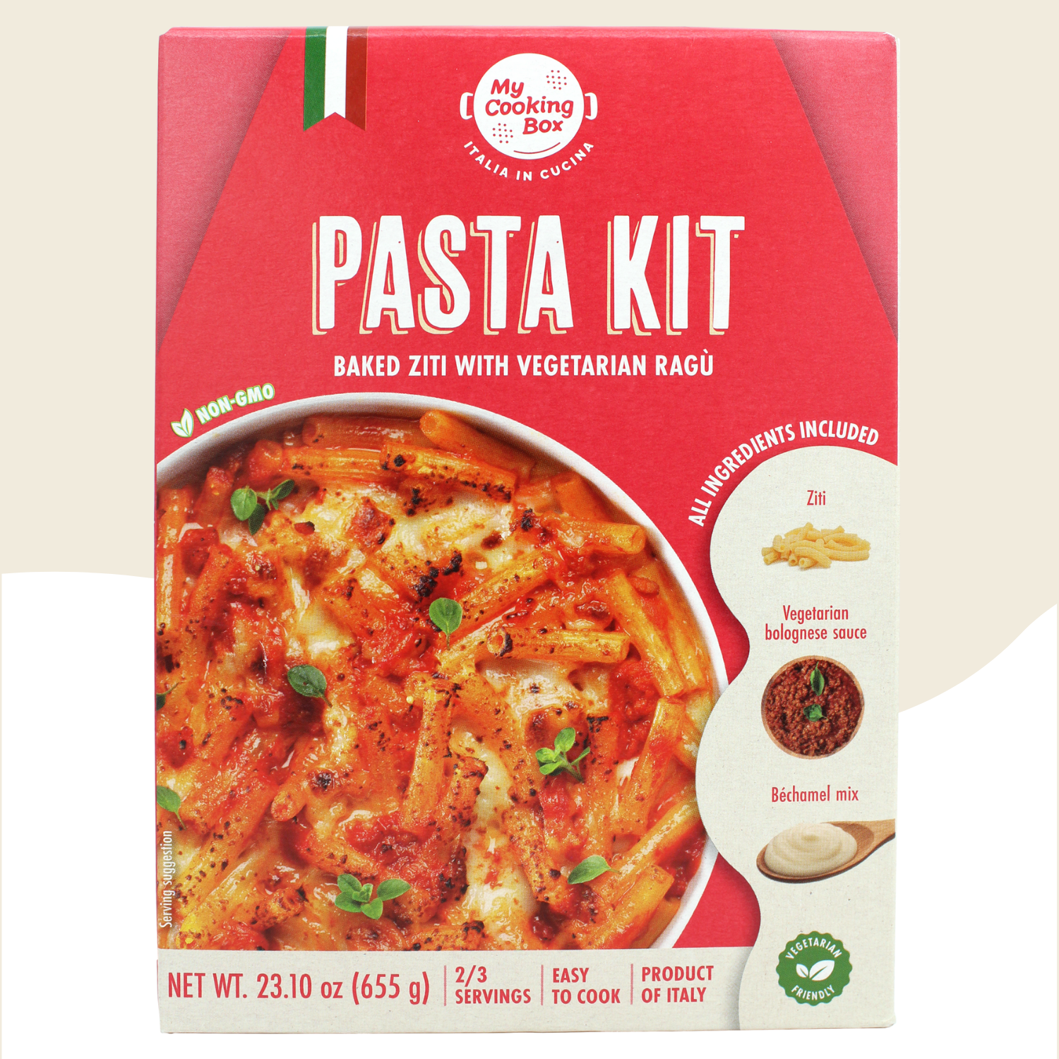 Pasta Meal Kit, Baked Ziti Pasta Kit, Gourmet Dinner Recipe, Authentic Italian, Pre-Portioned for 2-3 Servings, My Cooking Box