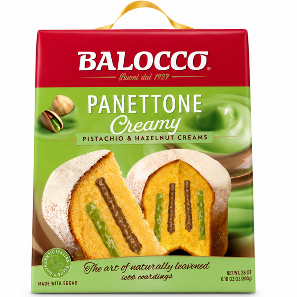 Balocco Italian Panettone Creamy, Pistachio & Hazelnut Cream, 800g (28.2 oz)