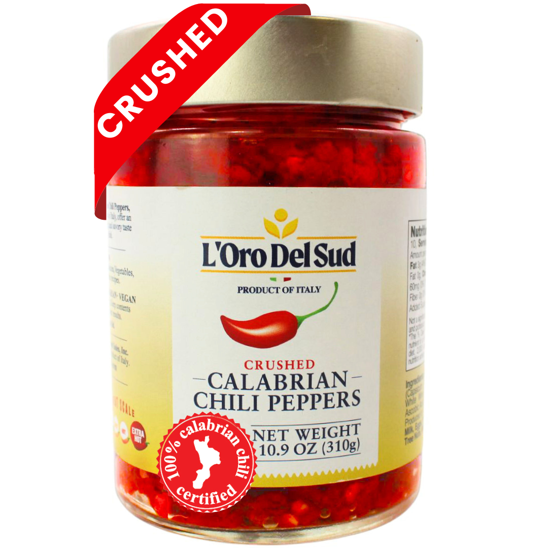 L'Oro Del Sud Crushed Calabrian Chili Peppers Jar 10.9 oz