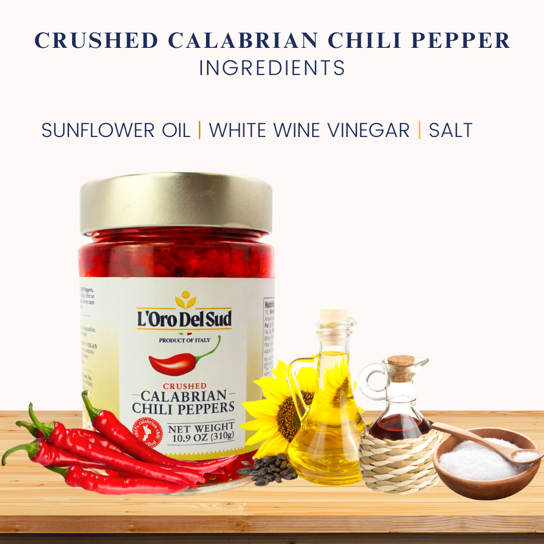 L'Oro Del Sud Crushed Calabrian Chili Peppers Jar 10.9 oz