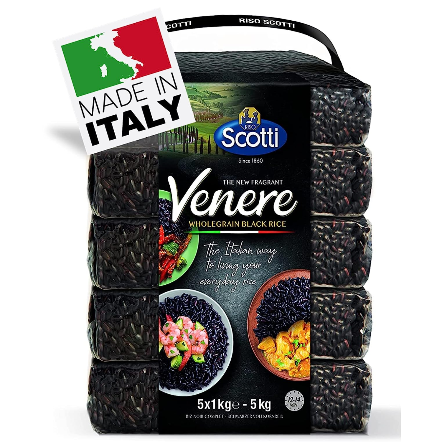 Venere, Black Rice, Bulk 11 lbs, Product of Italy, Riso Scotti, Premium Quality, Ancient Whole Grain,