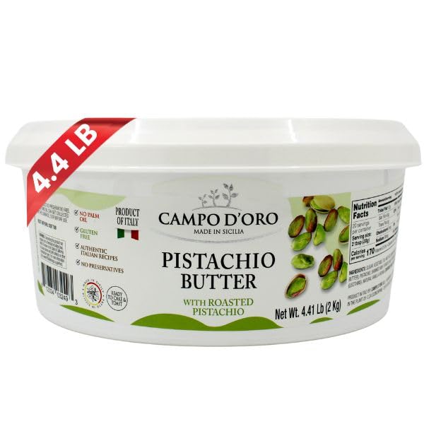 Campo D'Oro Pistachio Cream, 100% Pistachio Paste tube, 4.4 lb (2kg)