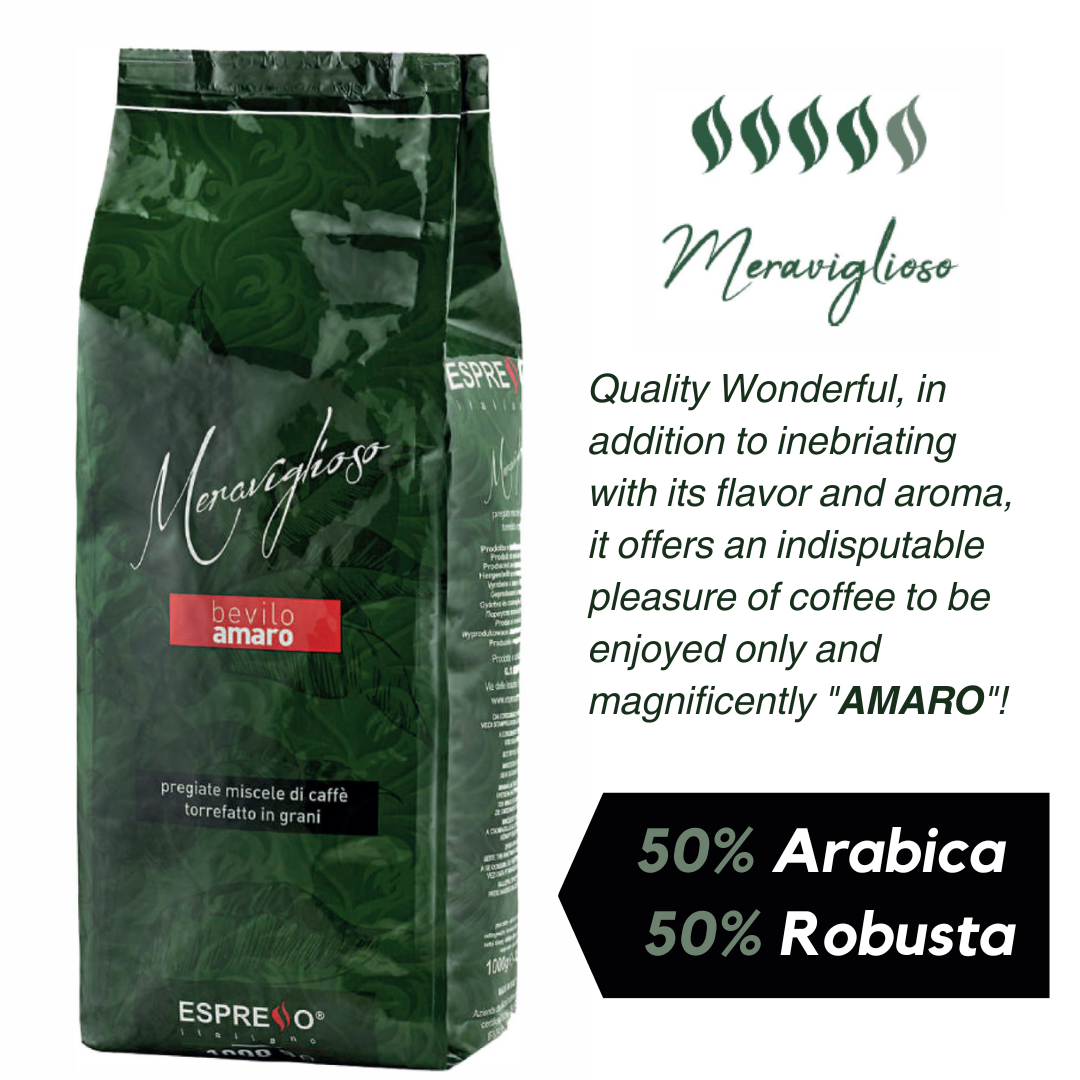 ESPRESSO® Maraviglioso Coffee, Neapolitan Coffee Beans (2.2lb), Whole Roasted Coffee Beans for Espresso