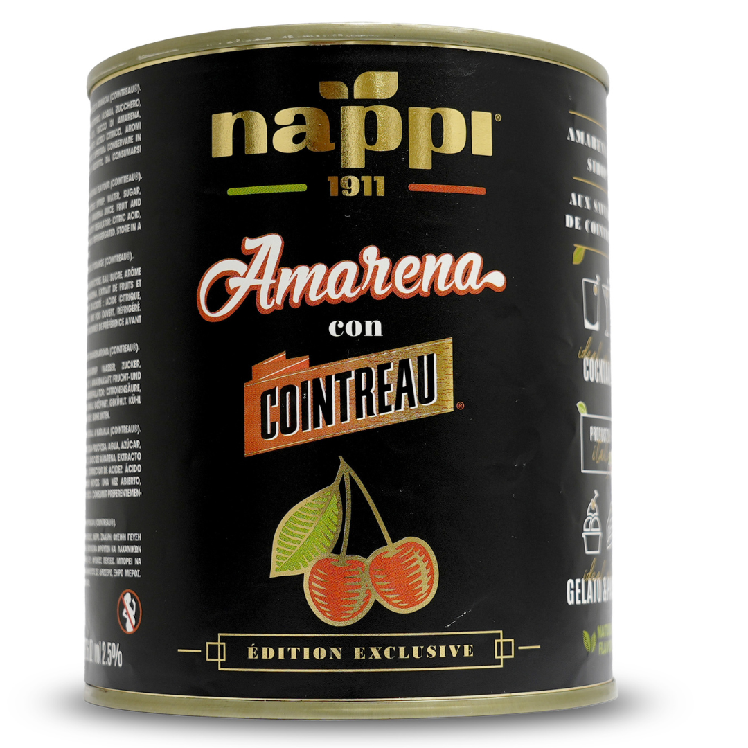 Nappi 1911, Amarena Cocktail Cherries in Cointreau Infused Syrup (2.2 lb) 1 kg