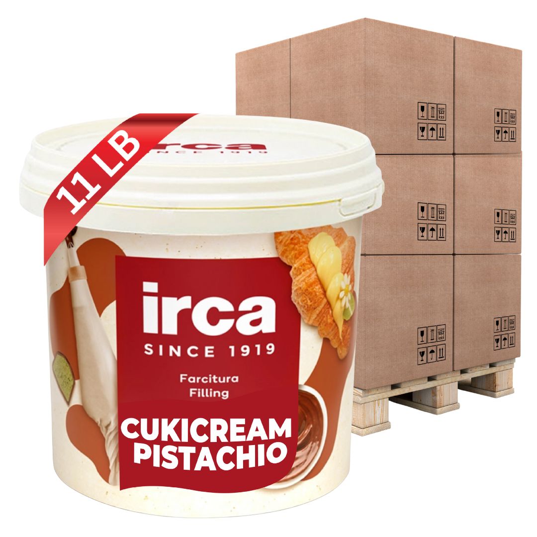 PALLET SPECIAL: Irca, Pistachio Cream Filling, 100 buckets x 11 lb (5 kg), Cuckicream Pistachio Filling