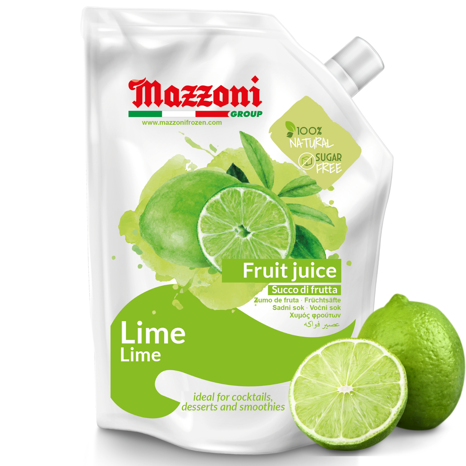 Mazzoni Real Lime Juice, 100% Pure Lime, Just Juice, No Sugar Added, 2.2 lb