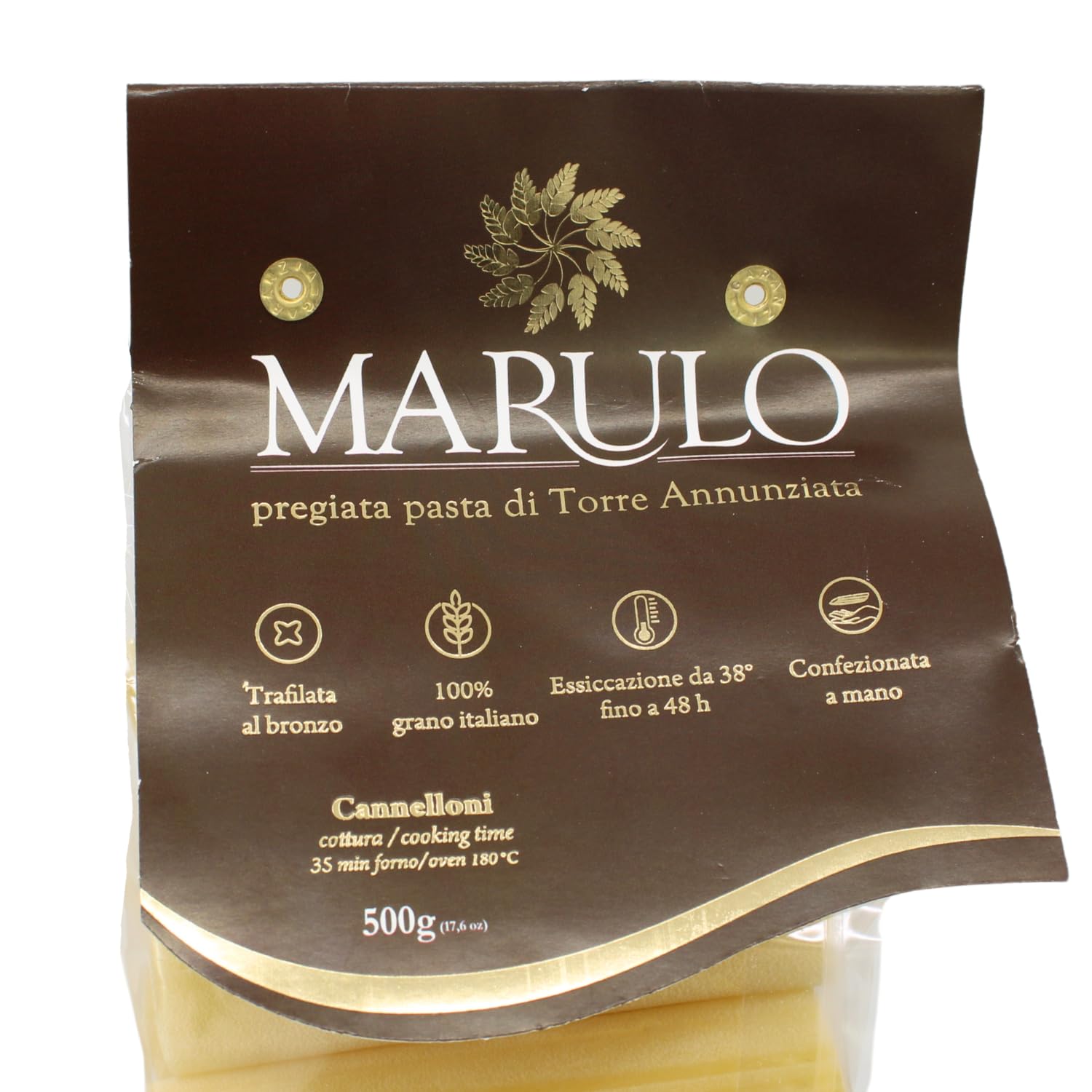 Marulo, Cannelloni, Artisan Italian Pasta, Bronze Die Cut, 1.1 lb (500g)