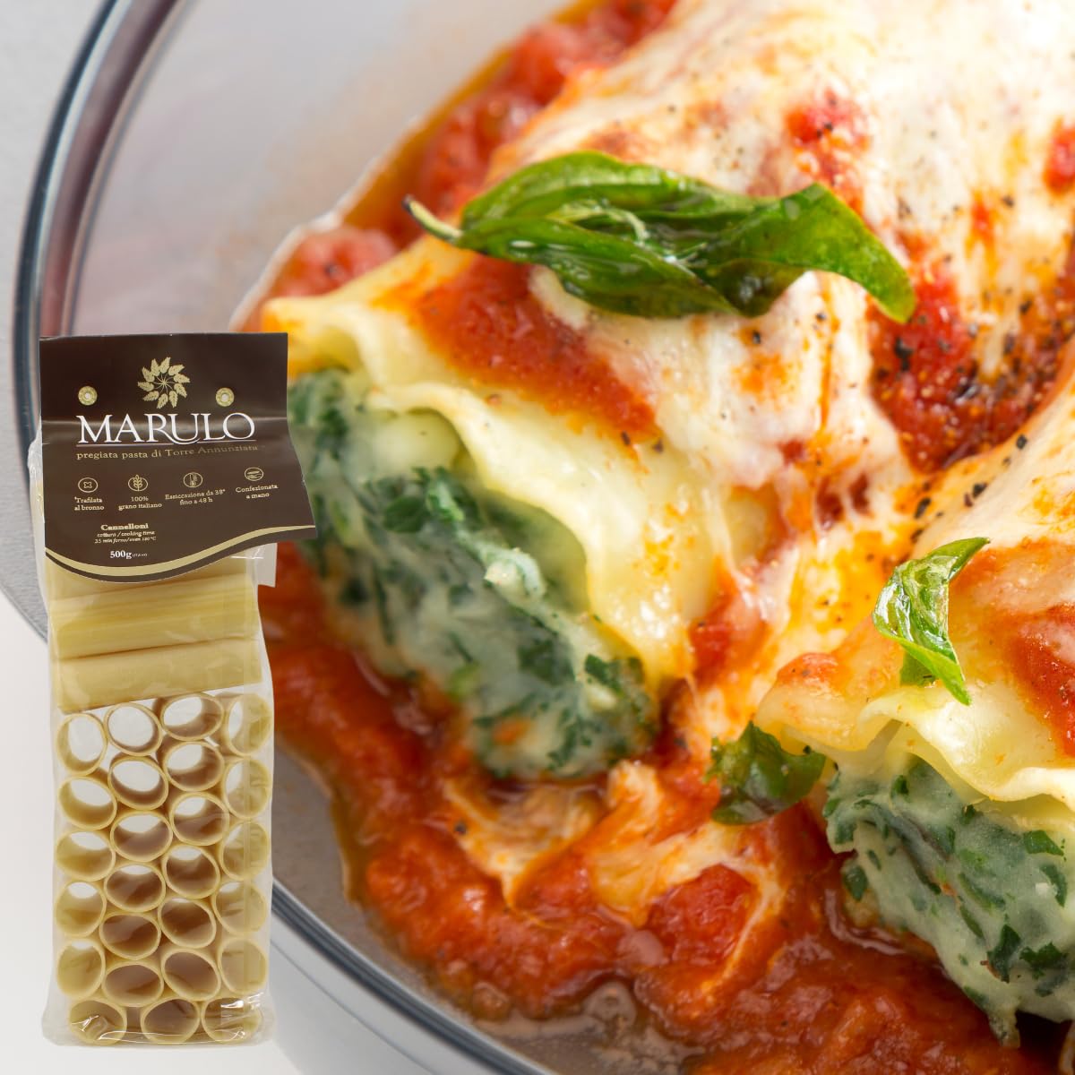 Marulo, Cannelloni, Artisan Italian Pasta, Bronze Die Cut, 1.1 lb (500g)