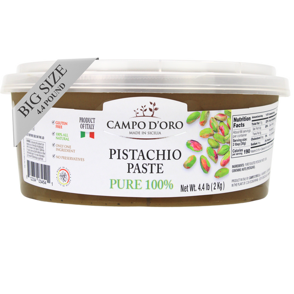 Campo D'Oro, Pure Pistachio Paste Bucket, 100% Pistachio, 4.4 lb (2 kg)