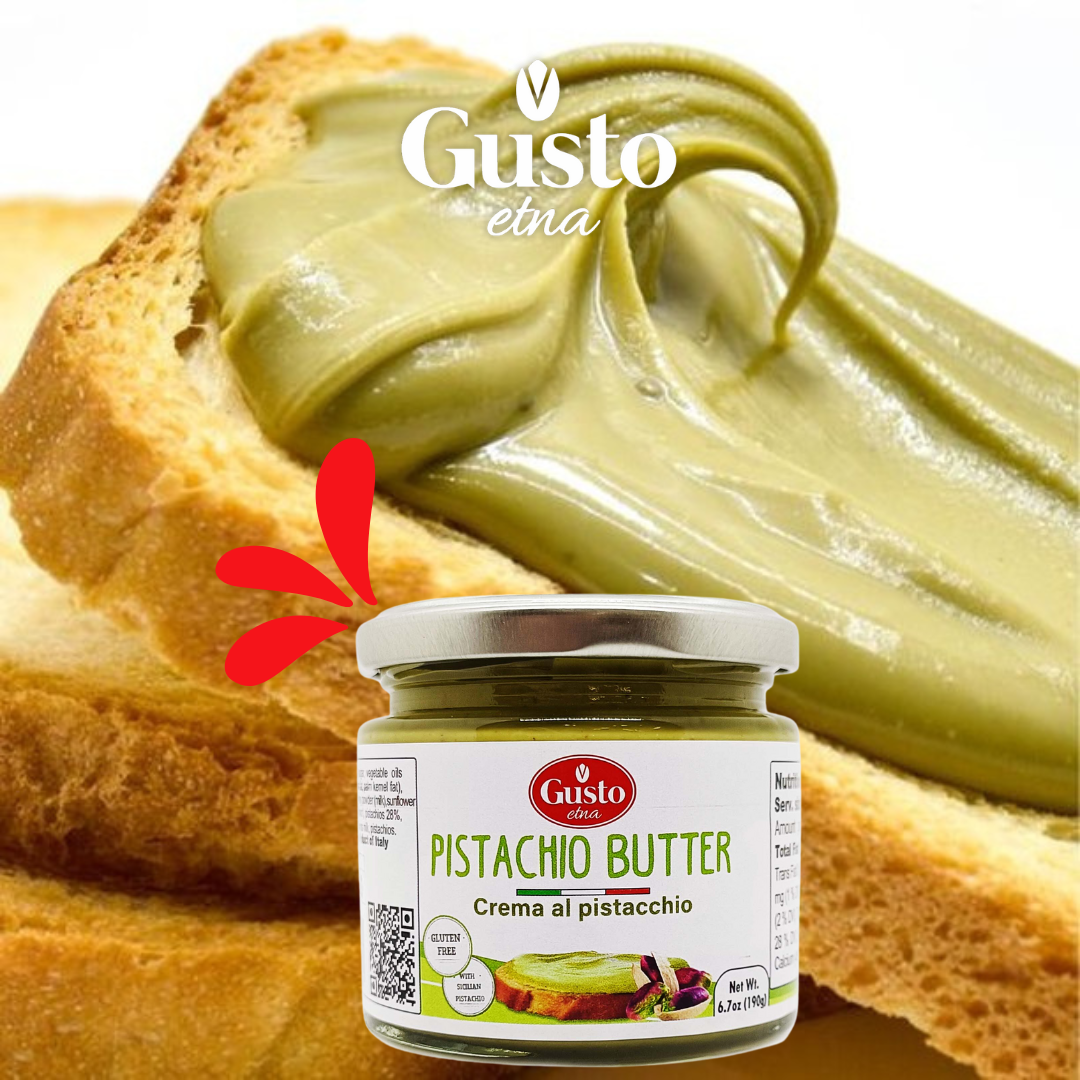 Gusto Etna pistachio cream butter from Sicily. Importer of Pistachio cream in USA 