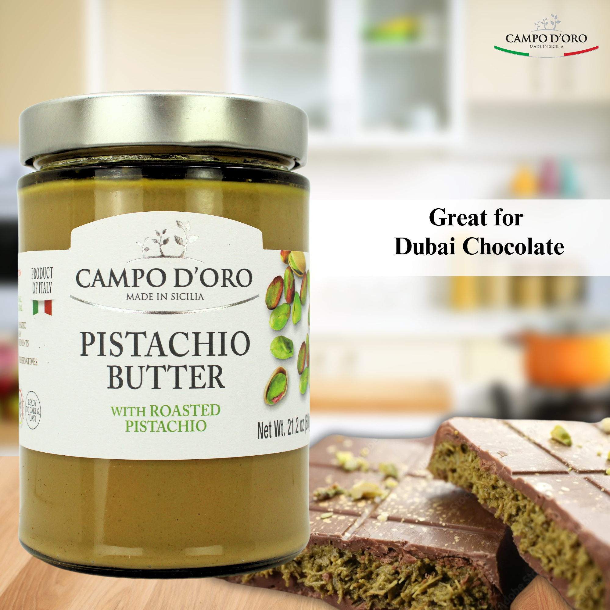 Campo D'Oro Pistachio Butter Cream 21.2oz (600gr)