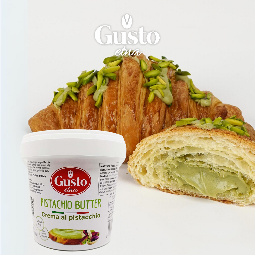 Gusto ETNA Pistachio Cream Nut Butter Bulk - 2.2 lb. (1 kg), Premium Sicilian Pistachio Cream Imported by Manzo Food Sales