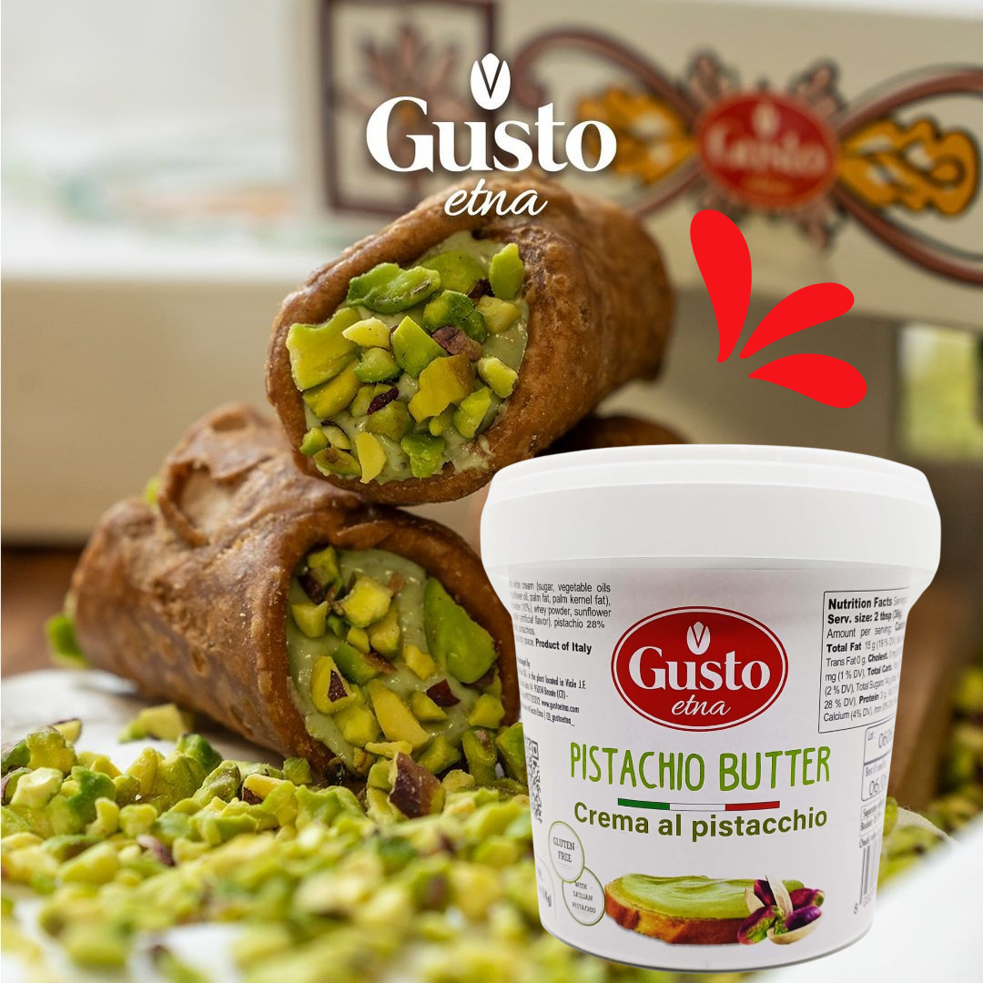 Gusto ETNA Pistachio Cream Nut Butter Bulk - 2.2 lb. (1 kg), Premium Sicilian Pistachio Cream Imported by Manzo Food Sales