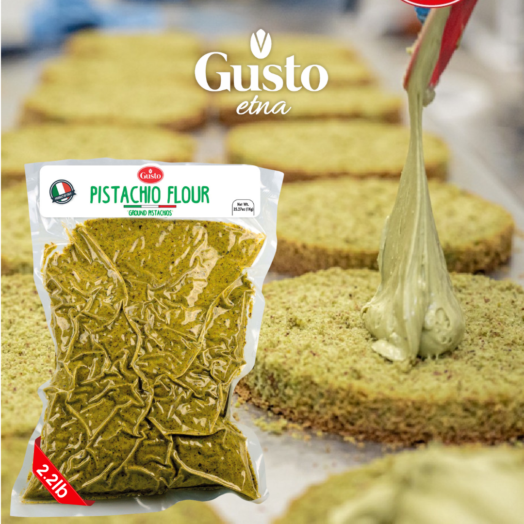 Gusto ETNA Pistachio Flour - 2.2 lb. (1 kg), Premium Sicilian Pistachio Flour Imported by Manzo Food Sales