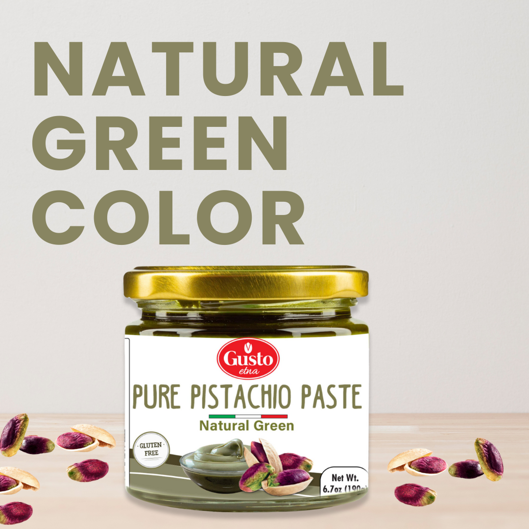 Natural green color Gusto Etna pistachio paste 