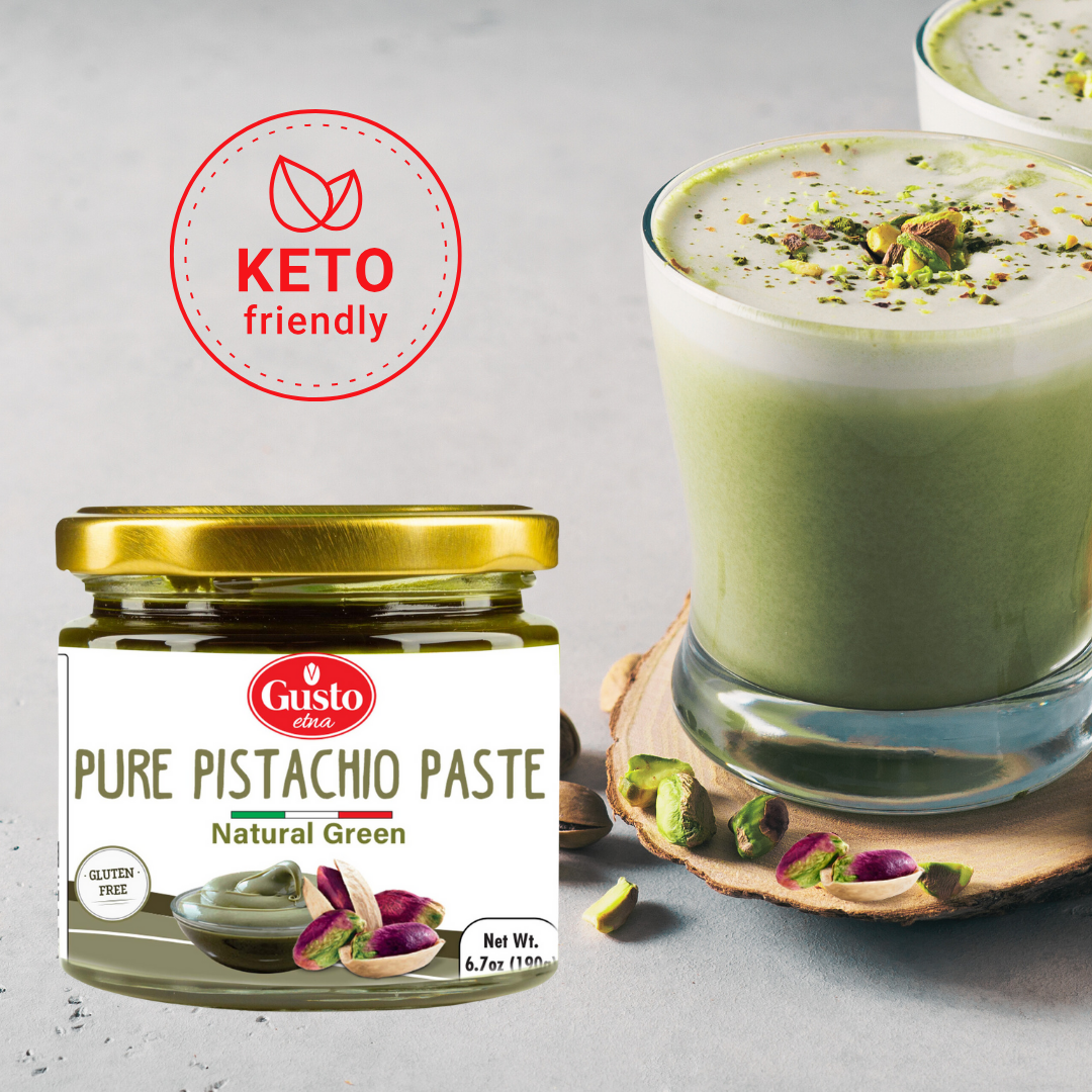 Gusto ETNA Pure Sicilian Pistachio Paste in Bulk - 2.2 lb (1 kg), Premium Sicilian Pistachio Paste Imported by Manzo Food Sales