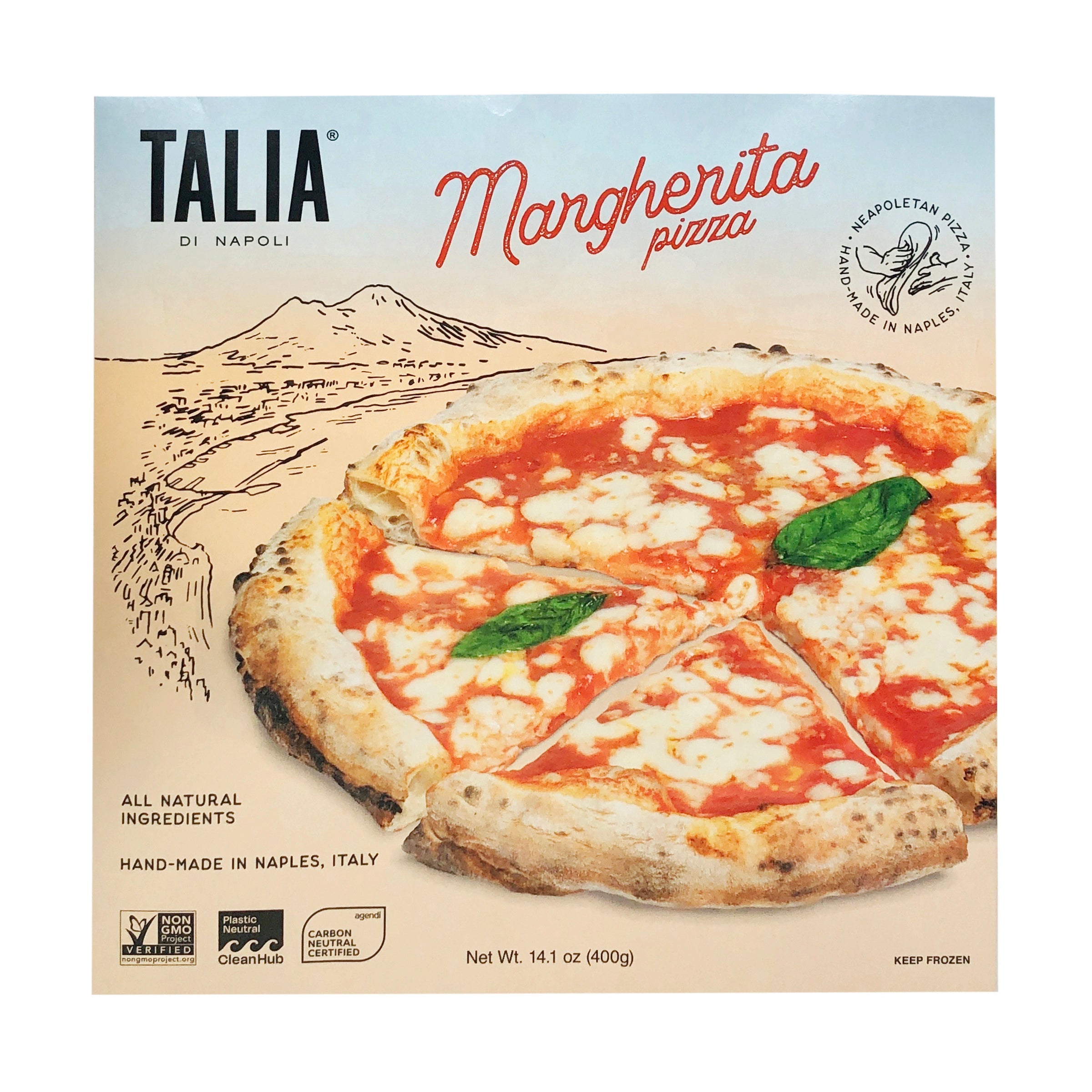 10 Pack, Talia Di Napoli, Frozen Neapolitan Pizza, Margherita, Product of Italy, 10 X 14.1 oz  Retail Box