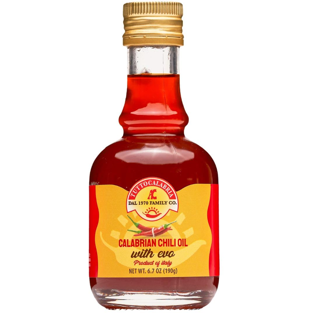 Tutto Calabria Chili Pepper Infused Extra Virgin Olive Oil 6.76 oz. - Imported by Manzo