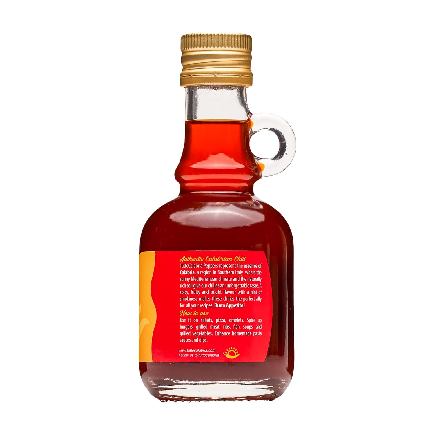 Tutto Calabria Chili Pepper Infused Extra Virgin Olive Oil 6.76 oz. - Imported by Manzo