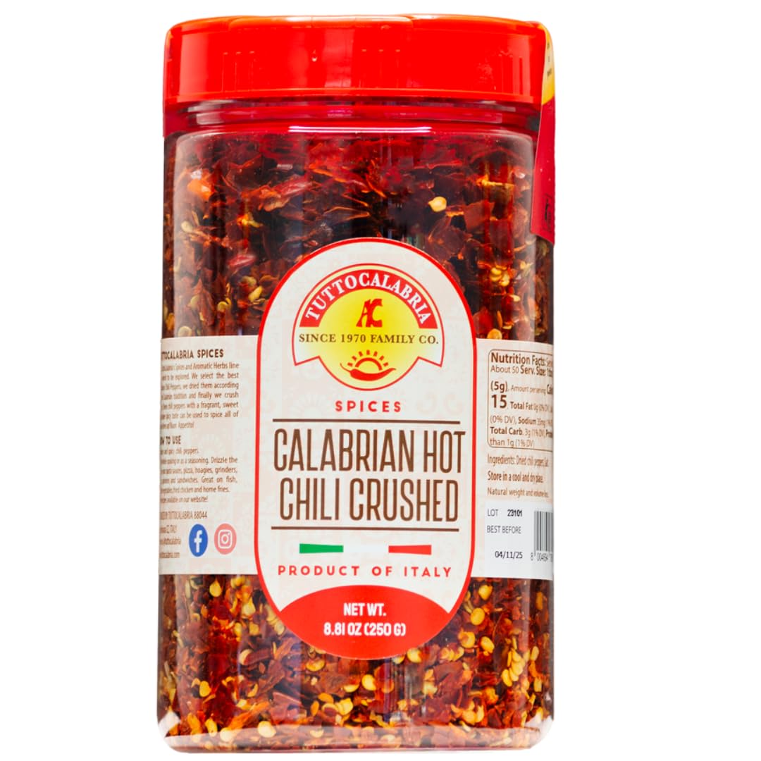 Tutto Calabria Dried Calabrian Chili Flakes (8.81 oz.) - Imported by Manzo