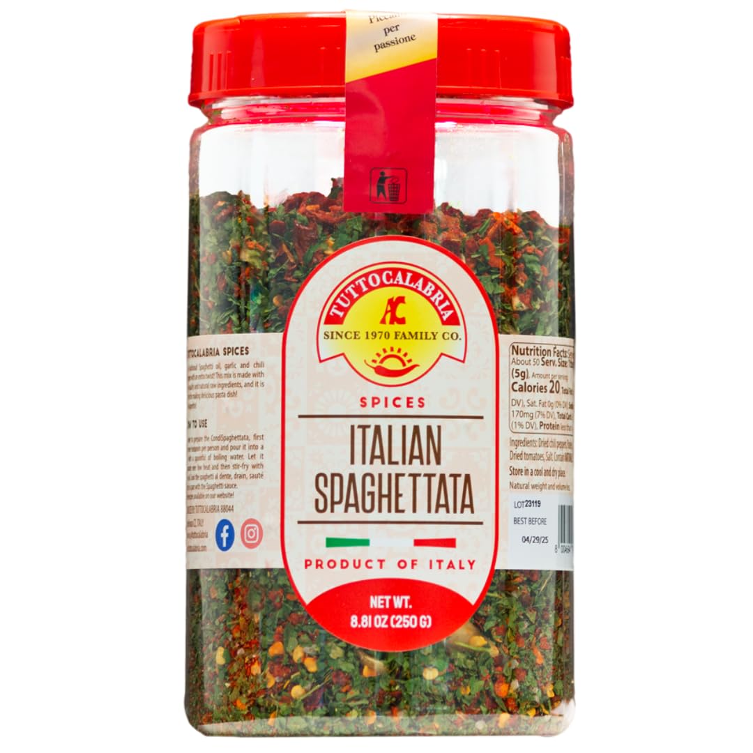 Tutto Calabria Spicy Italian Spaghettata Seasoning, 250g - Authentic Spaghetti Sauce Mix, Imported by Manzo