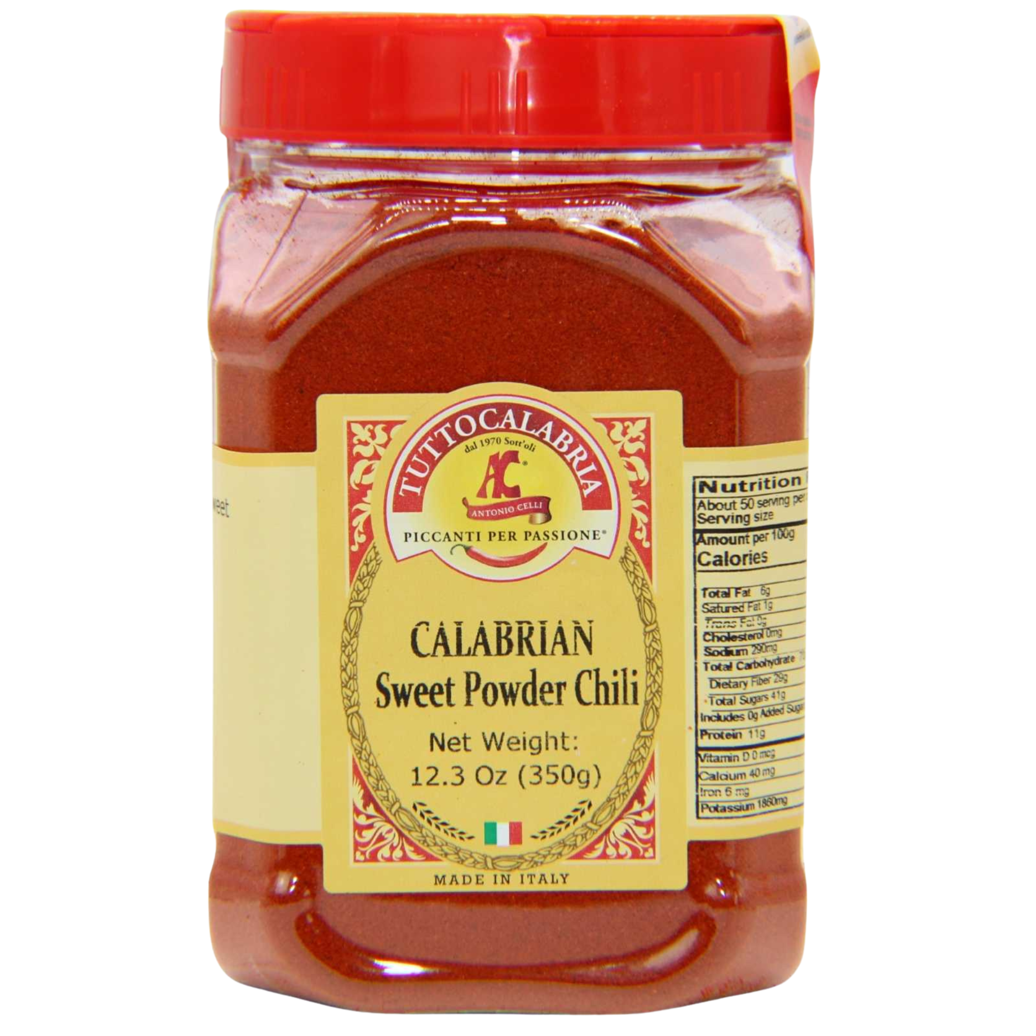 Tutto Calabria SWEET Calabrian Chili Powder Shaker (Large) - Imported by Manzo