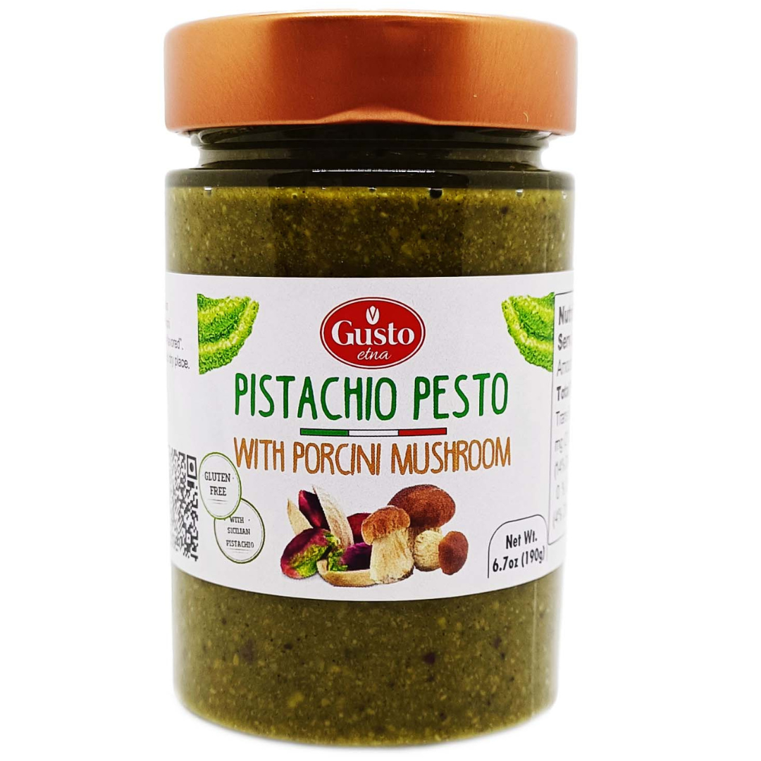 Gusto ETNA, Pistachio Pesto With Porcini Jar, 6.7 oz (190 g)