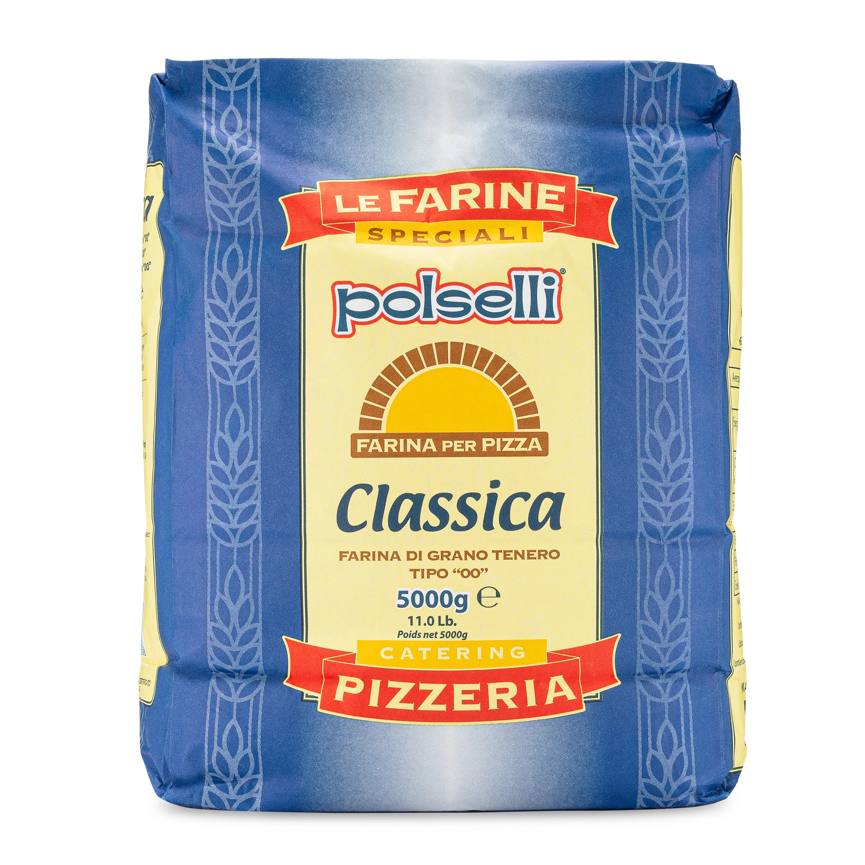 "Classica Tipo '00' Double Zero Extra Fine Flour 11 lbs bag - Premium flour for pizza and pasta making."