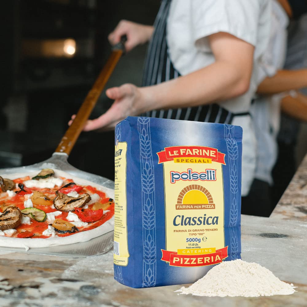 "Baking with Classica Tipo '00' Double Zero Extra Fine Flour, perfect for creating light and airy pizza and pasta."