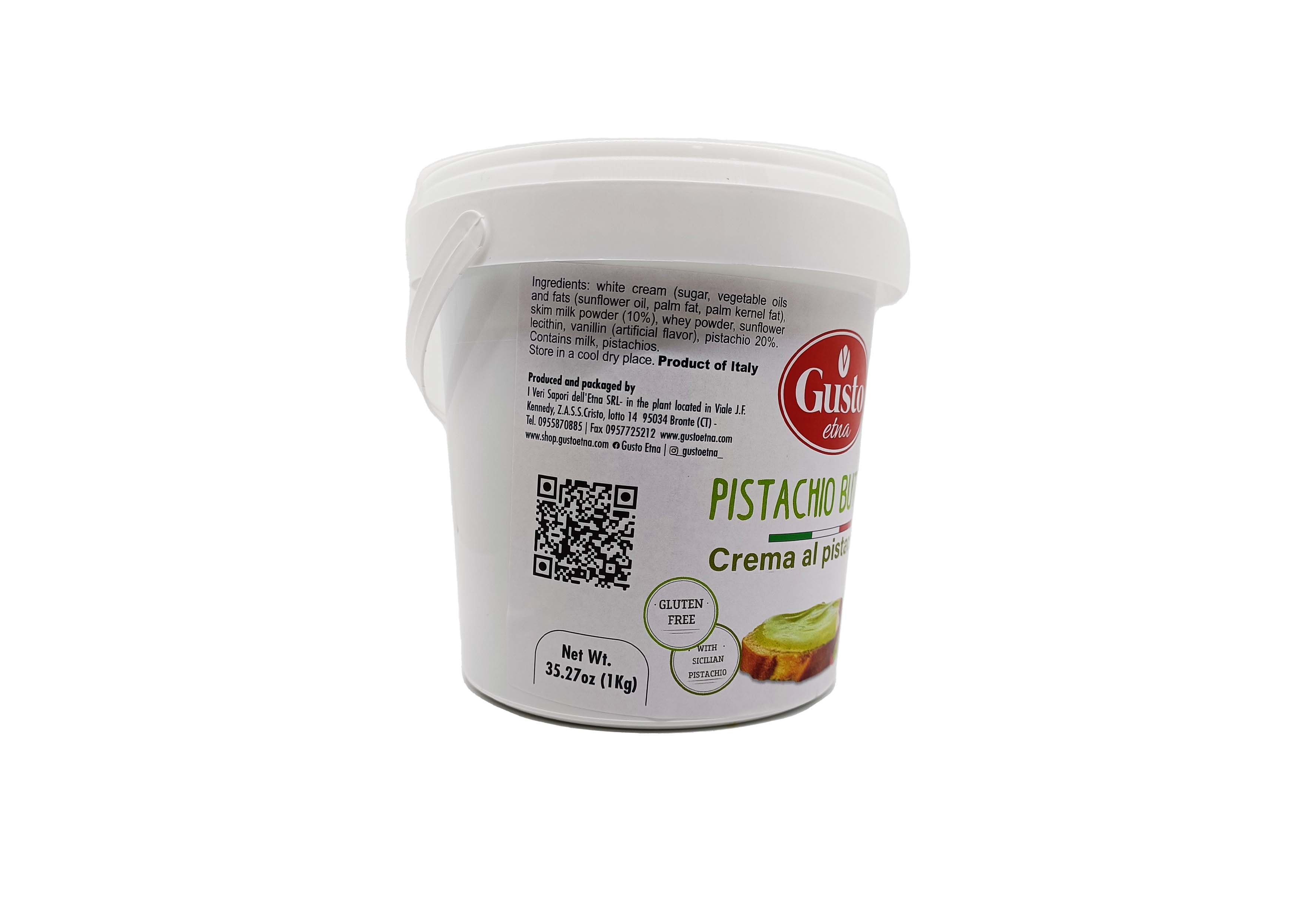 Gusto ETNA Pure Sicilian Pistachio Paste in Bulk - 2.2 lb (1 kg), Premium Sicilian Pistachio Paste Imported by Manzo Food Sales