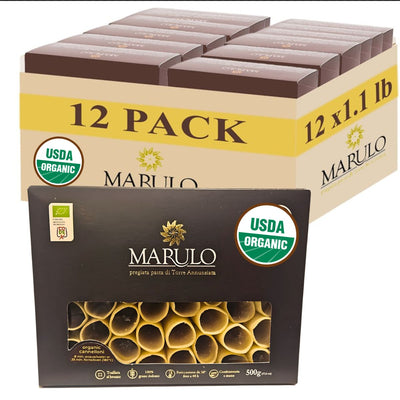 Marulo, Organic Cannelloni Pasta, Artisan Bronze Die-Cut, 12 Pack x 1.1 lb