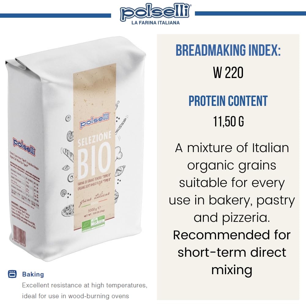 "Polselli Organic Type '00' Flour being used to create perfect Neapolitan pizza dough."