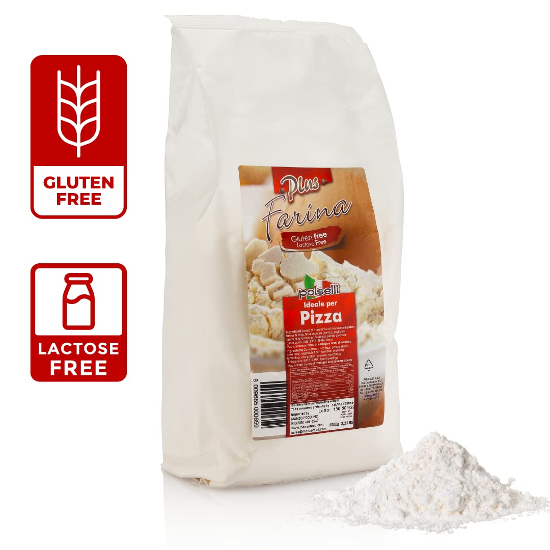 "Baking with Polselli Gluten-Free Flour 2.2 lb bag, perfect for creating gluten-free treats and recipes."