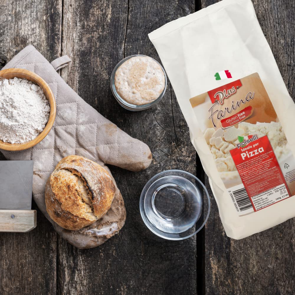 "Ingredient showcase featuring Polselli Gluten-Free Flour 2.2 lb bag, ideal for gluten-free cooking and baking."